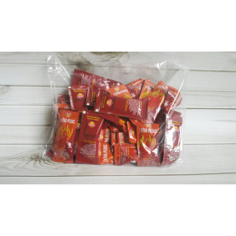 AKU Saus Sambal Extra Pedas 50 Pcs | Saos Cabe/Cabai Saset | Hot Chili Sauce Aku Food