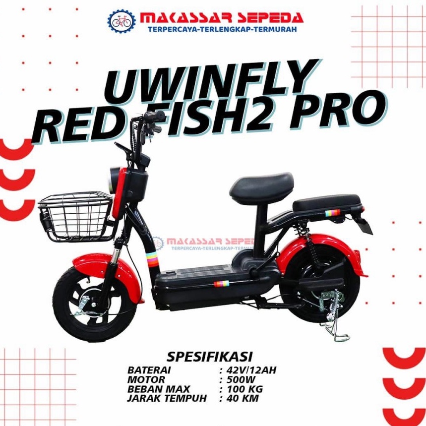 SEPEDA LISTRIK E-BIKE UWINFLY REDFISH 2 PRO