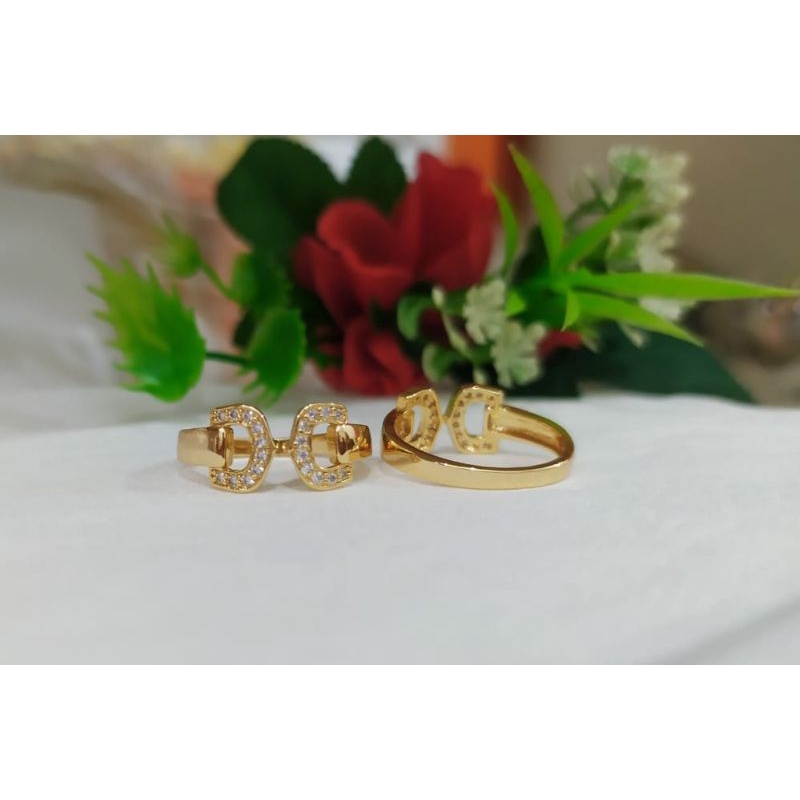 cincin wanita dewasa cantik warna emas