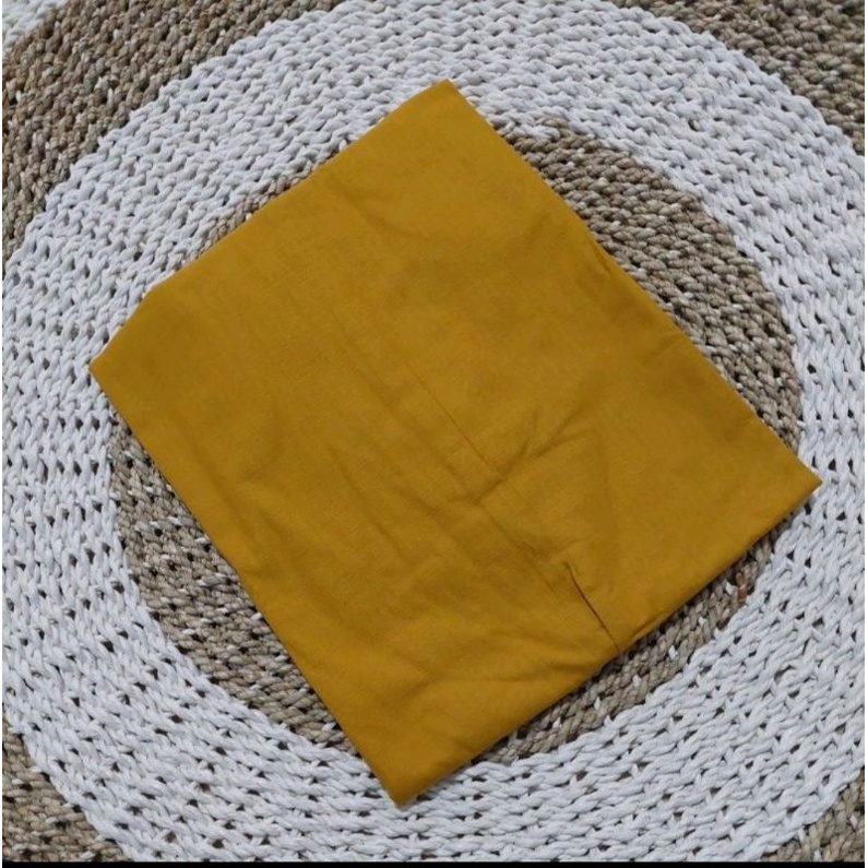 Rok Wanita Bahan Katun dan Wolfis Polos Maxi Skirt Dewasa-Mustard