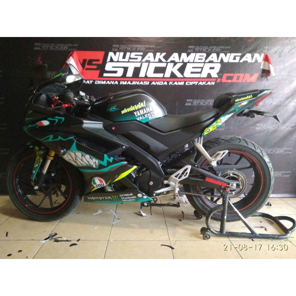 Decal Motor Sticker Motor Stiker Ky Yamaha R15 V3 Full Body Hitam