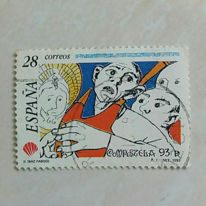 

(AA) Perangko Spanyol Compostela Holy Year (1993) 28PTA Used