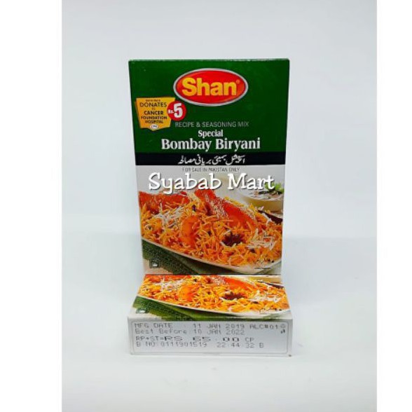 Bumbu Shan Bombay Biryani Khas India Arab Bumbu Instan Bukan Kebuli Briyani Basmati