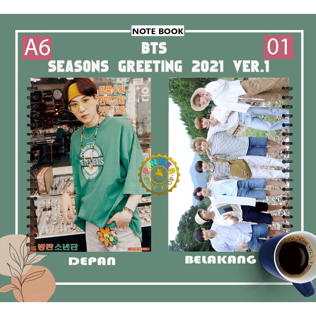 

NOTE A6 BTS SEASONS GREETING 2021 VER. 1 Buku Notes Notebook Kpop Murah