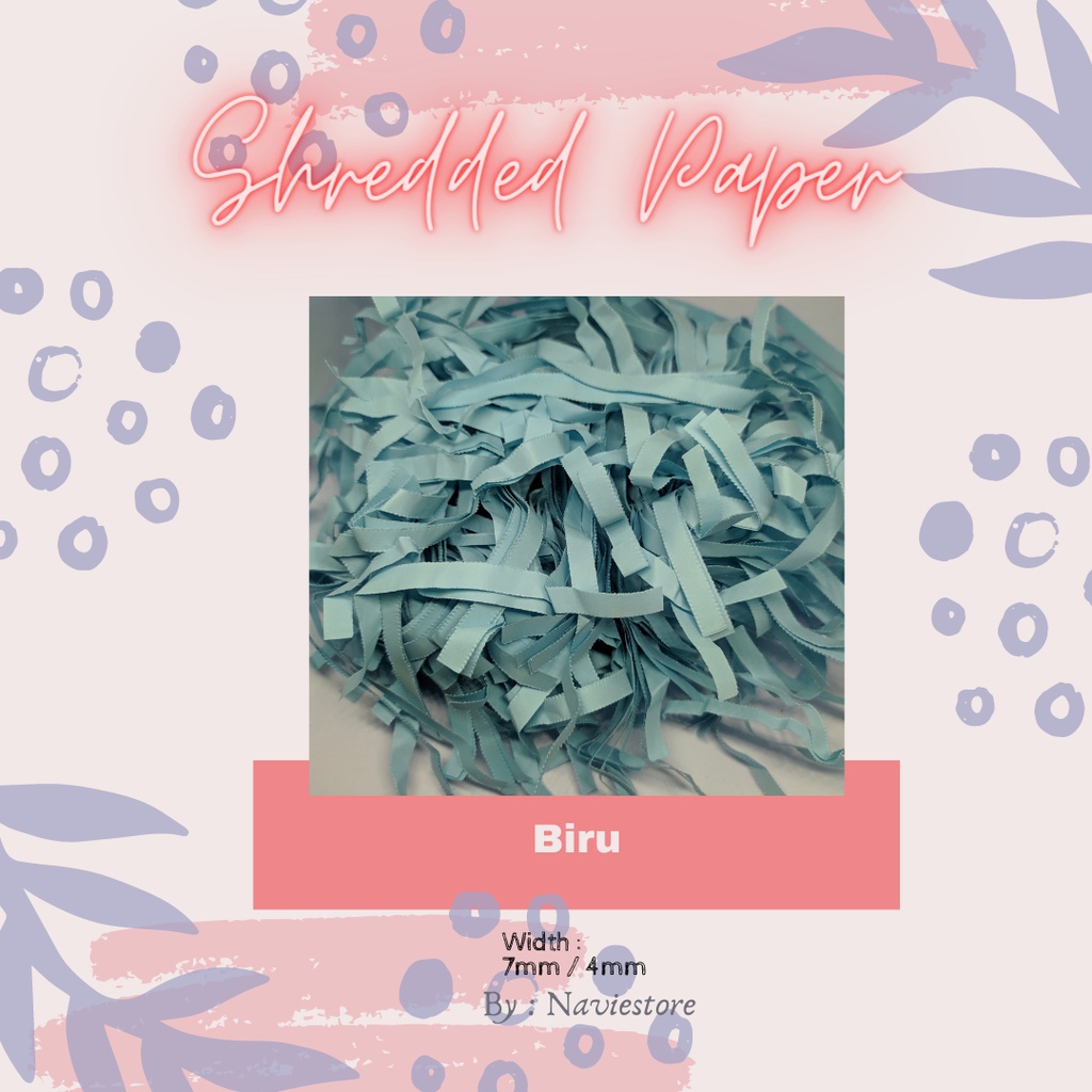 

Kertas Serut HVS Biru/ Shredded Paper / Kertas Cacah / Kertas Suwir Untuk Packing Hampers