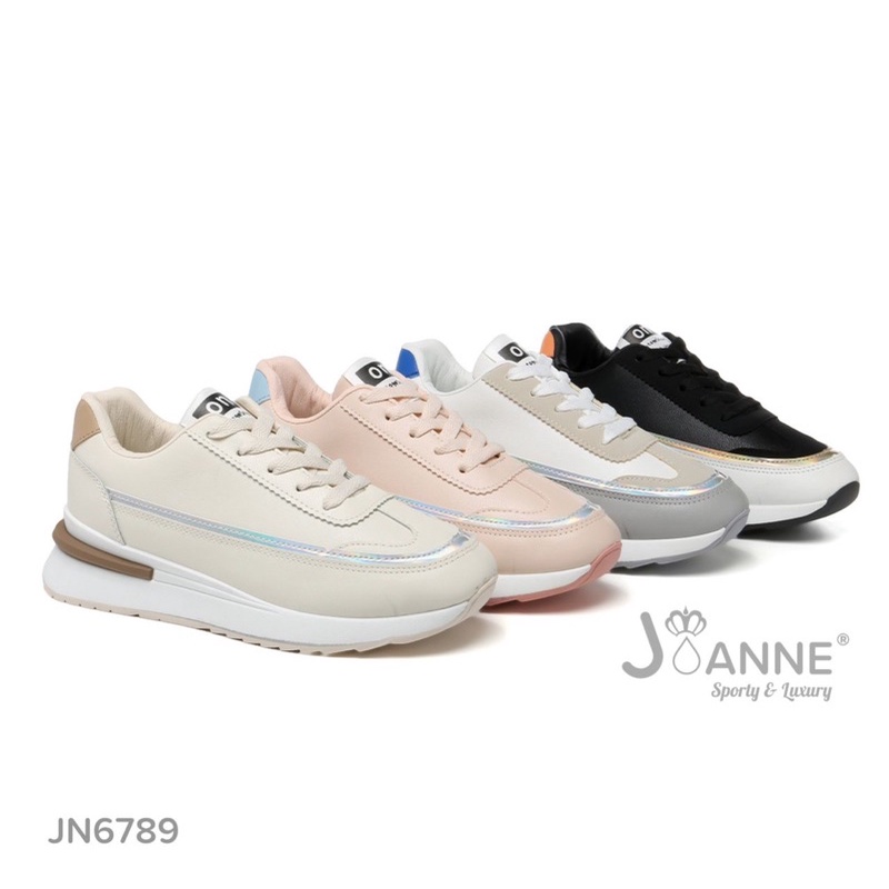[JOANNE] Sepatu Leather Sporty Sneakers Shoes JN6789