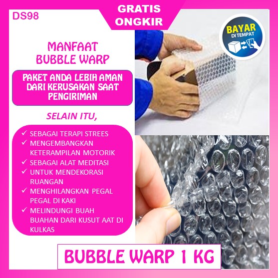 

Bubble Wrap Warp Roll Gulungan Meteran Packing Plastik Pelindung 1 Kg