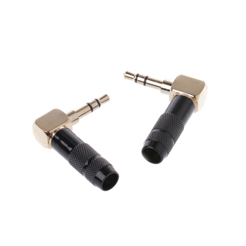 Btsg 2pcs Adapter Jack Audio Stereo 3.5mm Sudut Kanan 90 Derajat 3 Pole Untuk Headphone