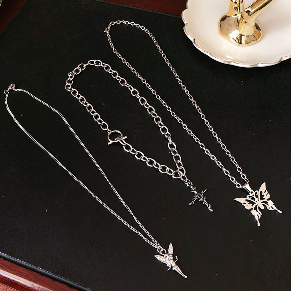 Top Kalung Hip Hop Retro Stylish Simplicity Angel Rose Butterfly