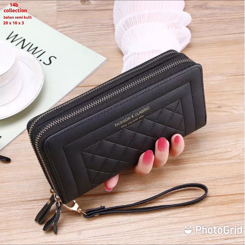 Dompet Lipat Panjang Wanita Motif FOREVER FASHION CLASSIC Korean Style K-POP Omo Omo Kiyowo