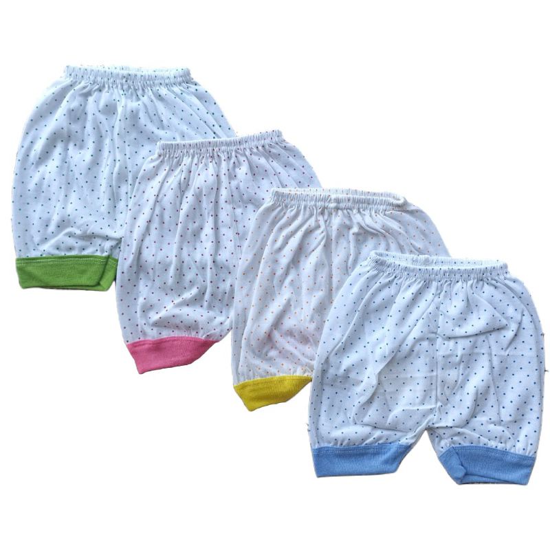[BISA COD] 12PCS Grosir Celana Pendek Harian Bayi Newborn Putih Motif Polkadot NIK2