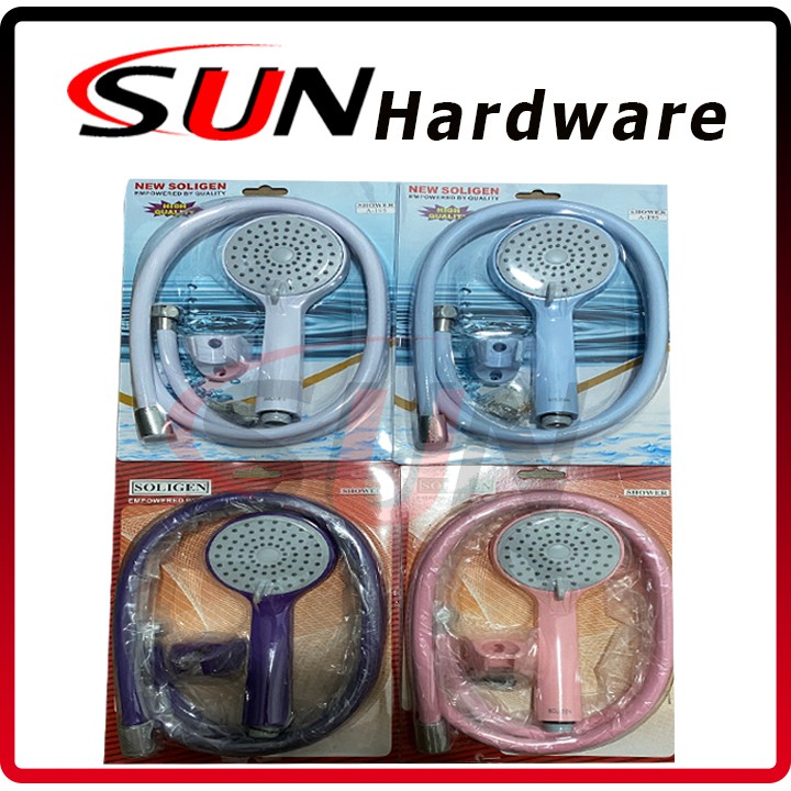 Hand Shower Mandi Plastik Pvc Soligen Putih Pink Biru Ungu