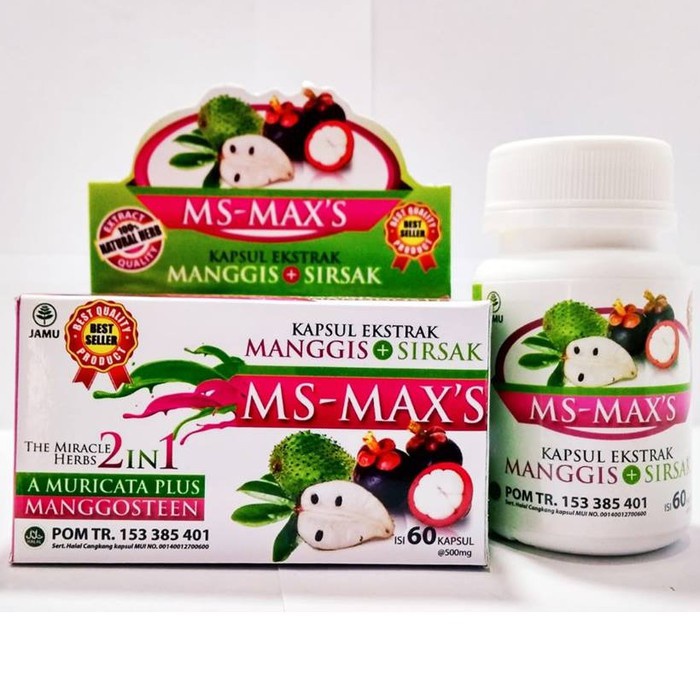 KAPSUL MS-MAX'S Darusyifa | Kapsul Ekstrak Manggis plus Sirsak | Ace Max's