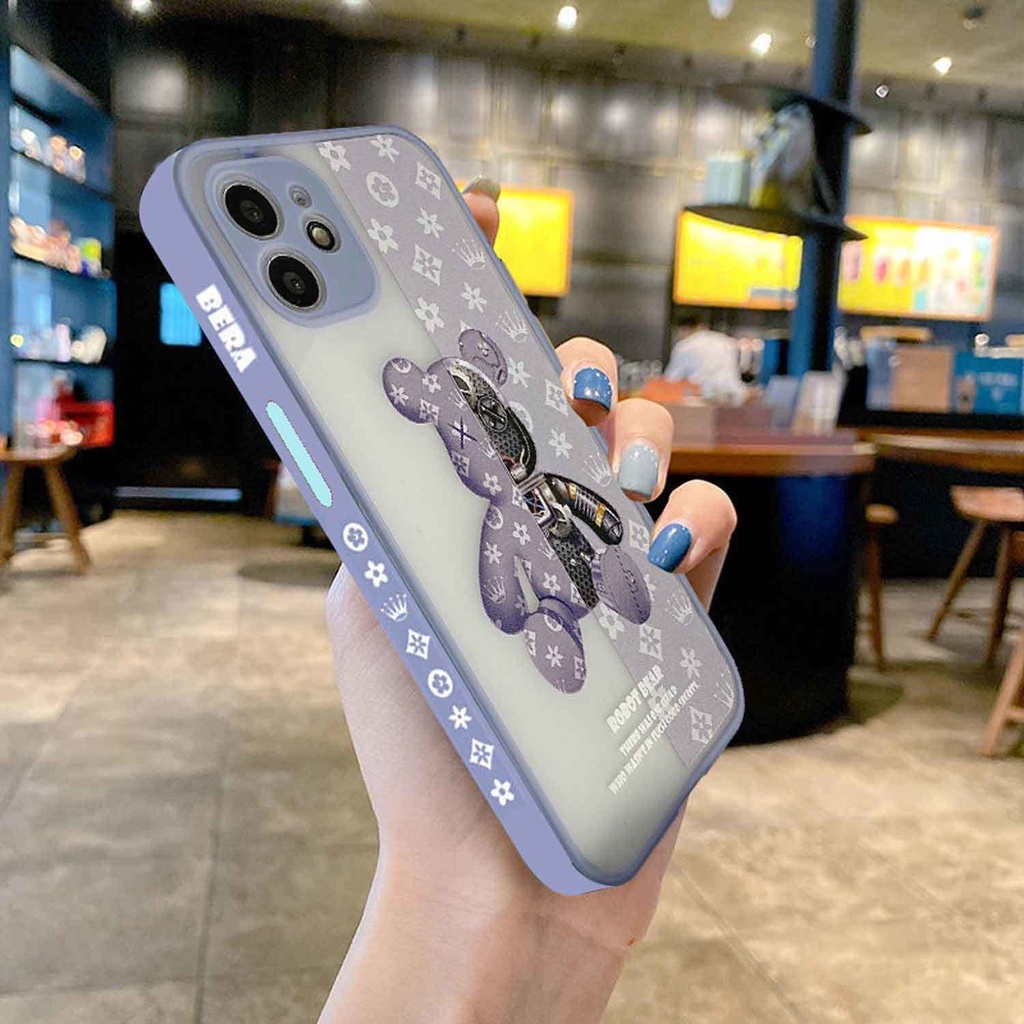 Dua Warna Silikon Beruang Casing Ponsel untuk iPhone 11 12 Pro Max XR XsMax 6 Plus 7 8 Plus SE 2020