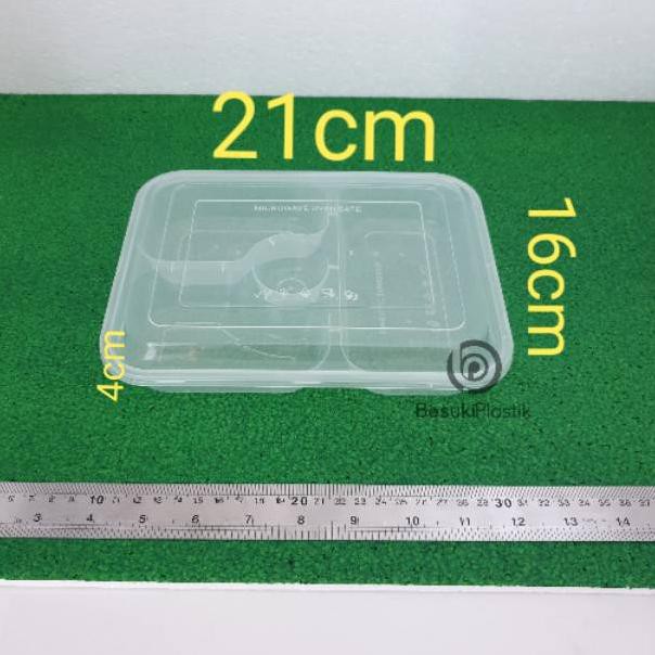 ❂UY Thinwall Bento Sekat 4 TEBAL / Thinwall Bento OTIPACK OTH-2 / Box Bento Bening Thinwall Catering