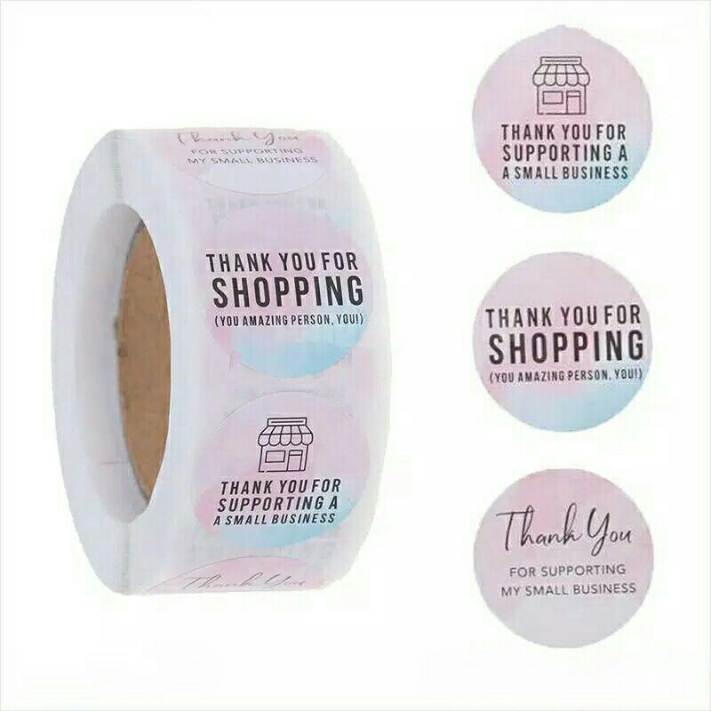 

Stiker Ucapan Terima Kasih Sticker Thank You For Shopping 100pcs