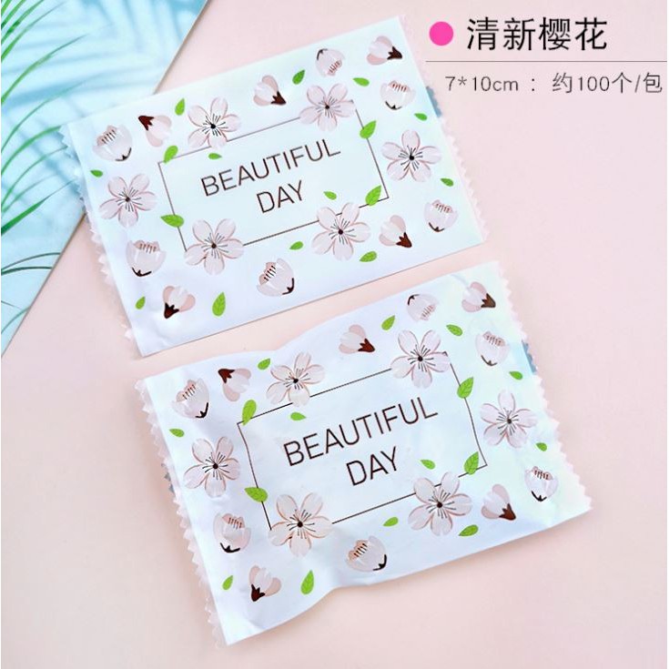 

PLASTIK COOKIES PERMEN KUE COKLAT FANCY - 7X9 CHERRY BLOSSOM