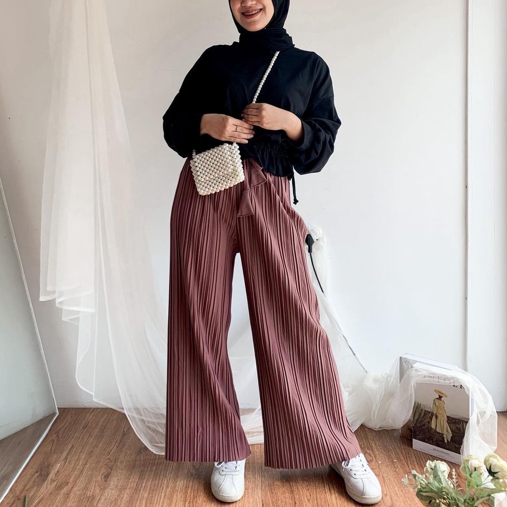 Rana Skirt Rok/Kulot Rample Plisket Kecil-Rana-Grape