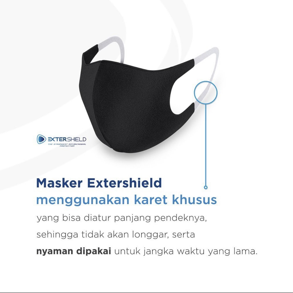 MASKER KAIN EXTERSHIELD 100% KATUN NON MEDIS 3 PLY PAKET UKURAN DEWASA