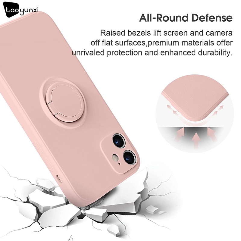 Case Pelindung Kamera Bahan Silikon Dengan Ring Bracket Untuk IPhone 11 12 13 Pro Max Mini 6 6S 7 8 Plus X XR XS