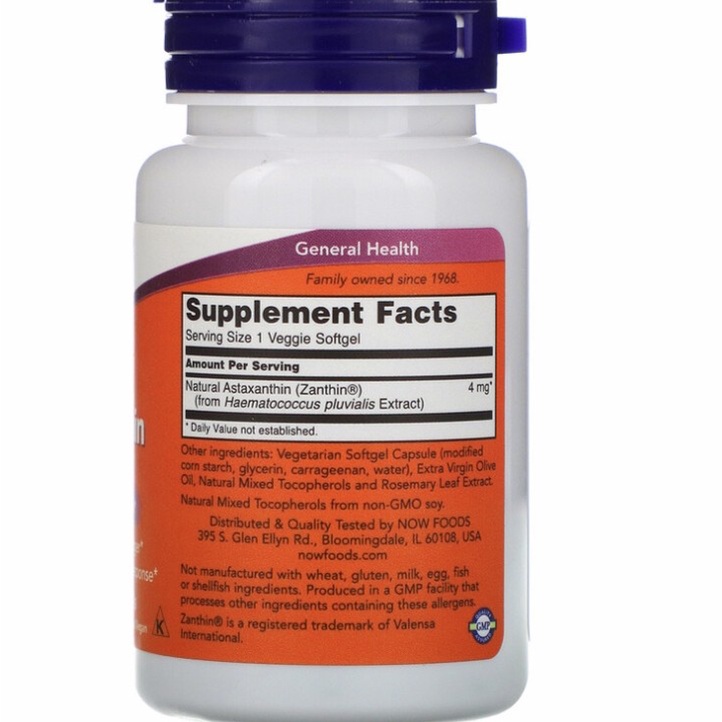 Now Foods NOW Astaxanthin 4 mg 60 softgels