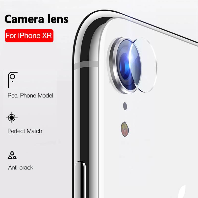 Tempered Glass Pelindung Lensa Kamera Belakang + Ring Metal Untuk Iphone Xr