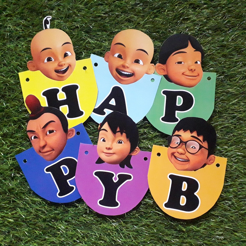 Custom Bunting Flag / Banner Flag Birthday / Upin Ipin