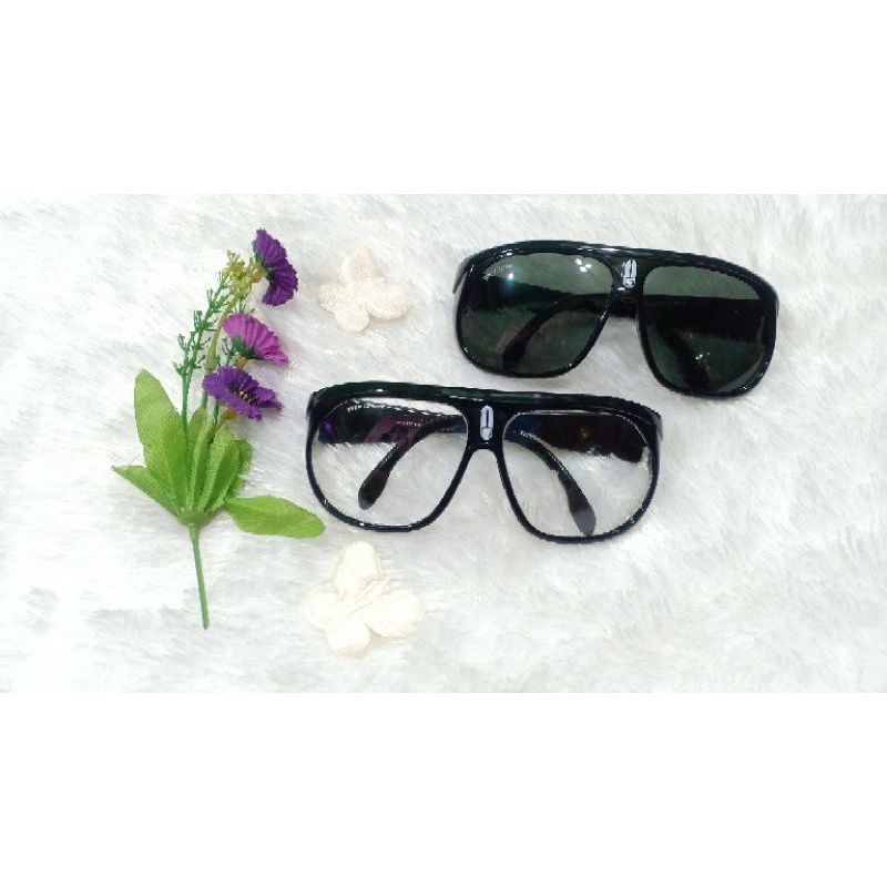 KACAMATA DEWASA FASHION LENSA KACA FRAME PLASTIK PRIA/ WANITA HITAM DAN PUTIH KACAMATA PELINDUNG| KA