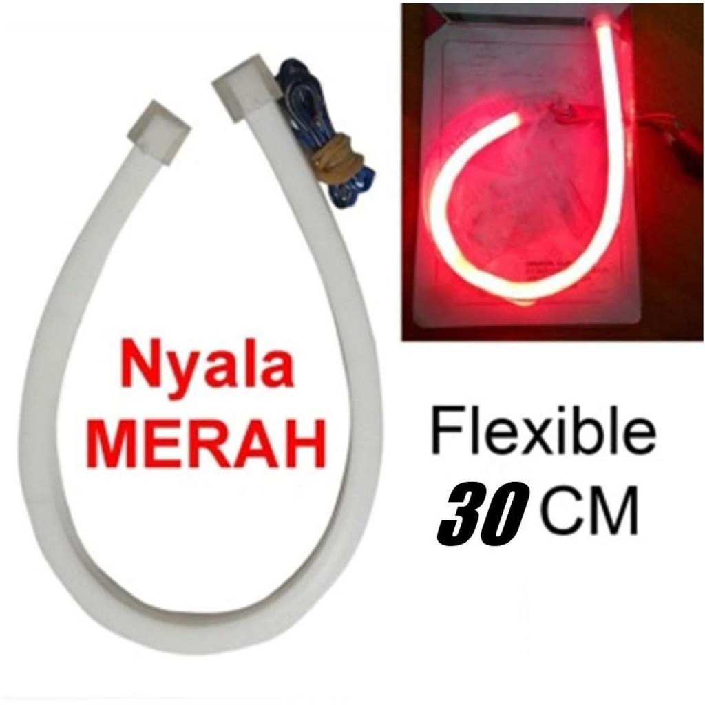 Lampu LED Alis Motor / Mobil Lentur dan Flexible Mudah Di bentuk - MERAH