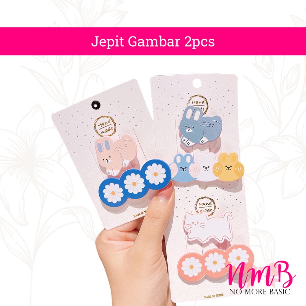 Jepitan Rambut Anak Perempuan Korea Set Jepitan Gambar 1 Set isi 2 pcs Rambut Anak Motif Lucu