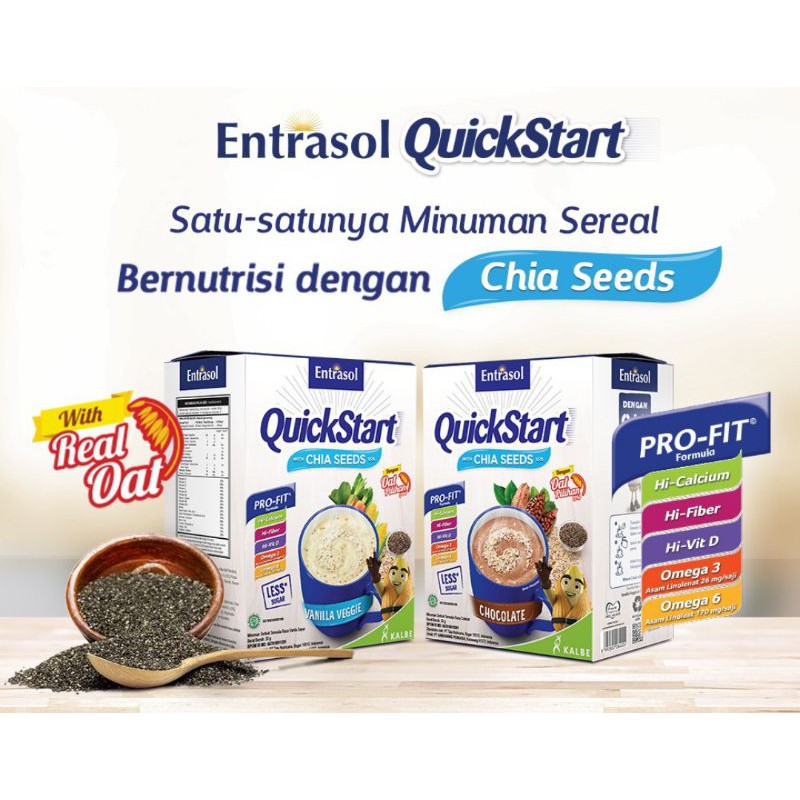 

Entrasol Quick Start Cereal Chocolate/Vanilla Veggie 5X30gr