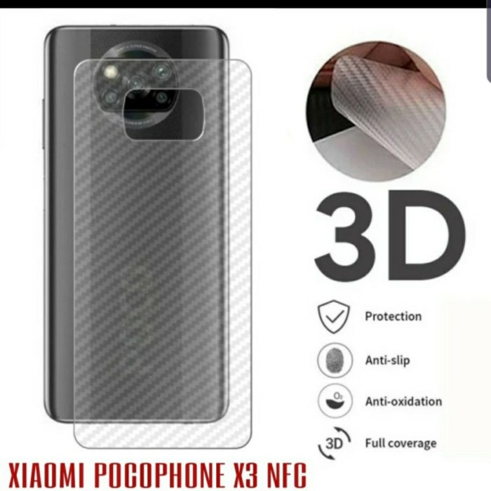 XIAOMI POCOPHONE POCO M5 M5S X3 NFC X3 PRO F2 PRO F1 ANTI GORES BELAKANG SKIN BACK CARBON MOTIF GARSKIN KARBON  ANTI JAMUR PELINDUNG BELAKANG