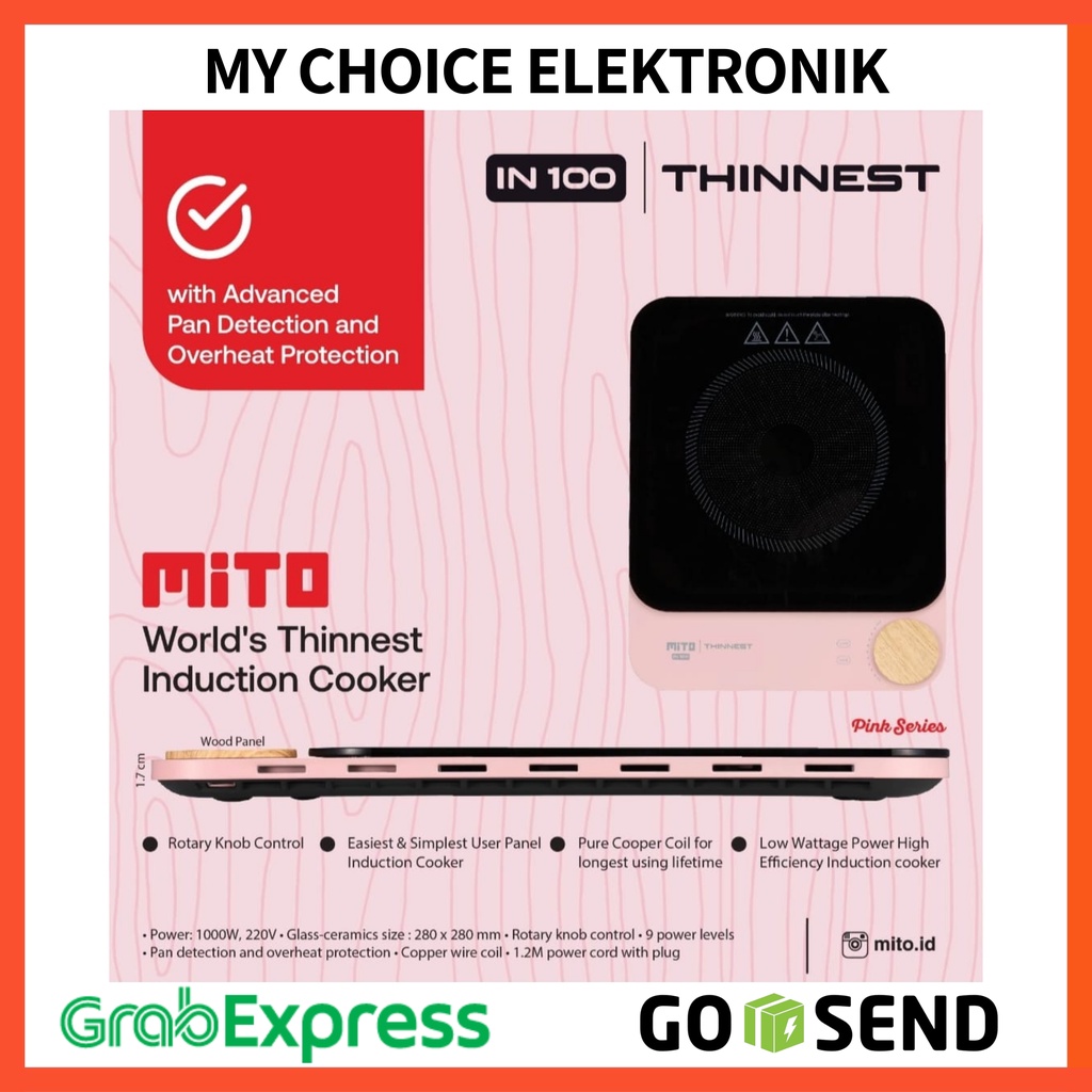 MITO Kompor Induksi IN-100 (1000W) | Thinnest Induction Cooker IN100