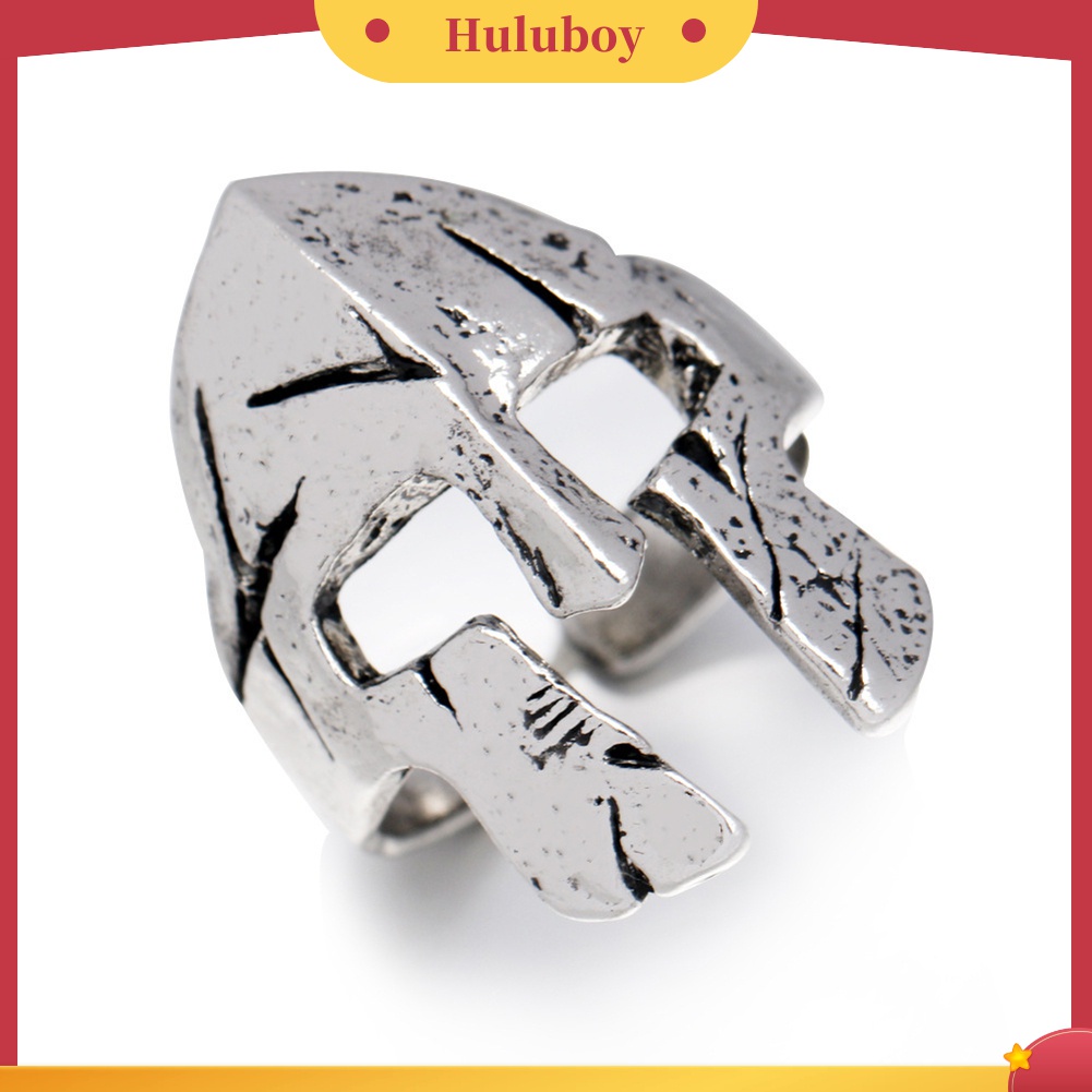 Huluboy 2 Pcs Cincin Terbuka Model Helm Spartan Gaya Vintage Untuk Pria / Pesta