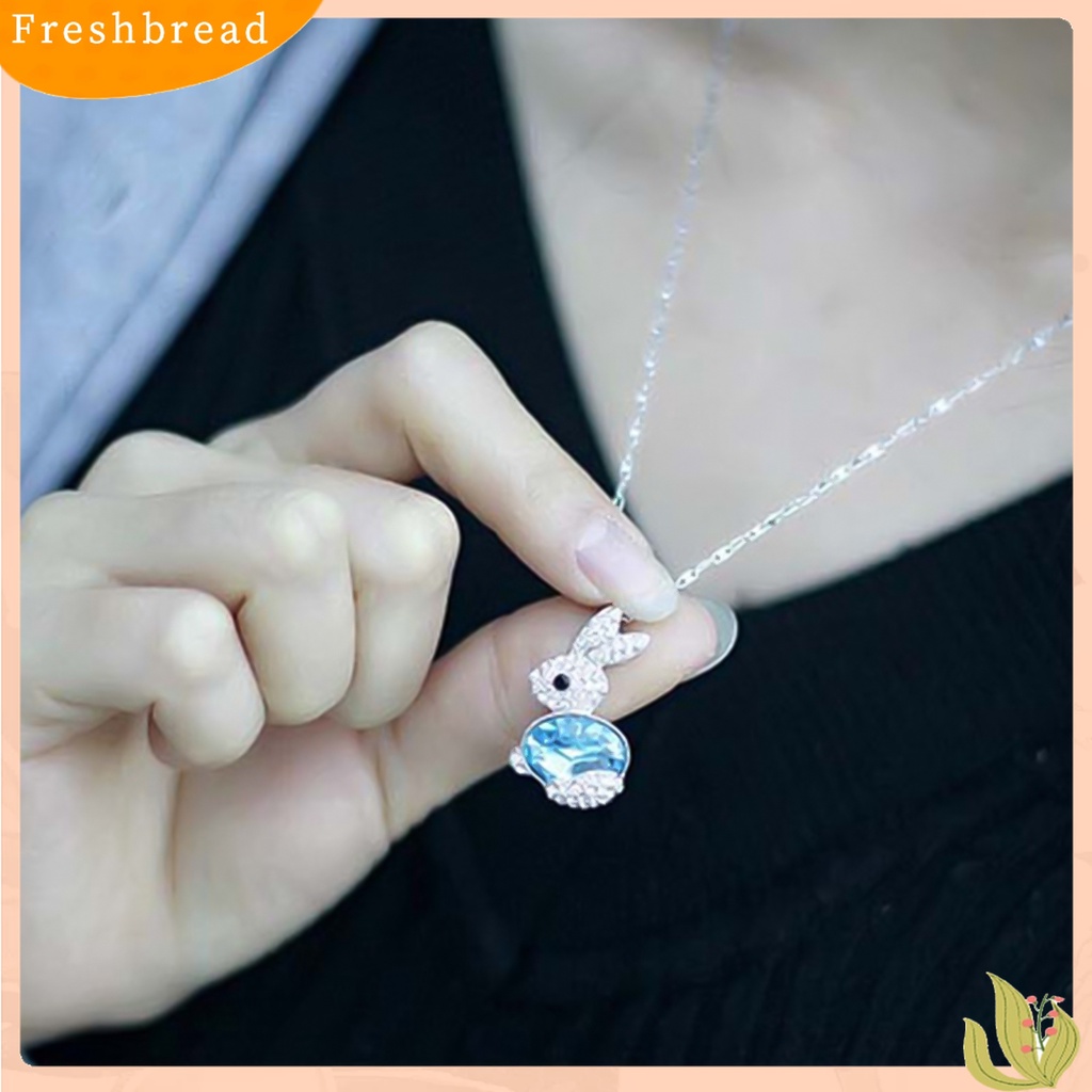 [TERLARIS]Women Fashion Delicate Rhinestone Little Rabbit Pendant Sweater Necklace Jewelry