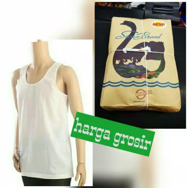 gos KAOS SINGLET SWAN By RIDER Pria Pakaian Dalam/Singlet Cowok Tanpa Lengan Size 38-42