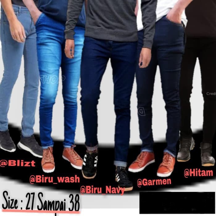  Celana  Jeans  Pria  Pensil Skinny Big Size Ukuran  Besar 27 
