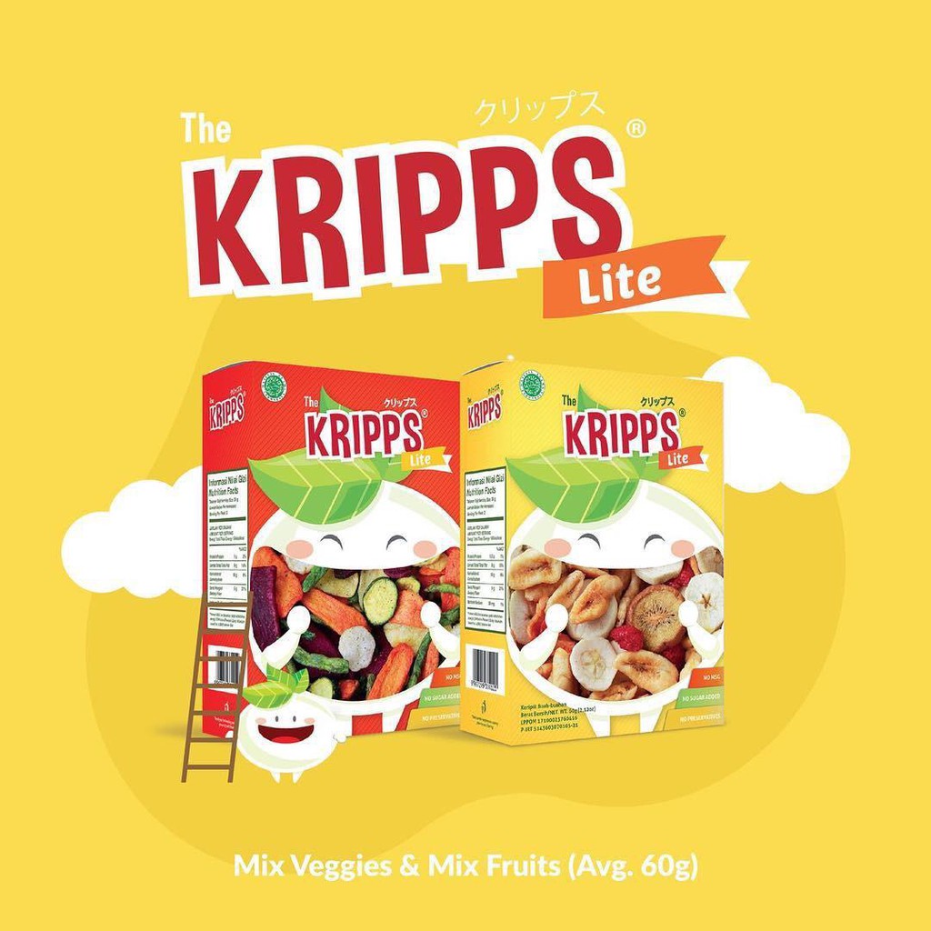 THE KRIPPS Lite 60g - Keripik Sayur Buah - Snack Sehat - Veggie / Fruit Chips