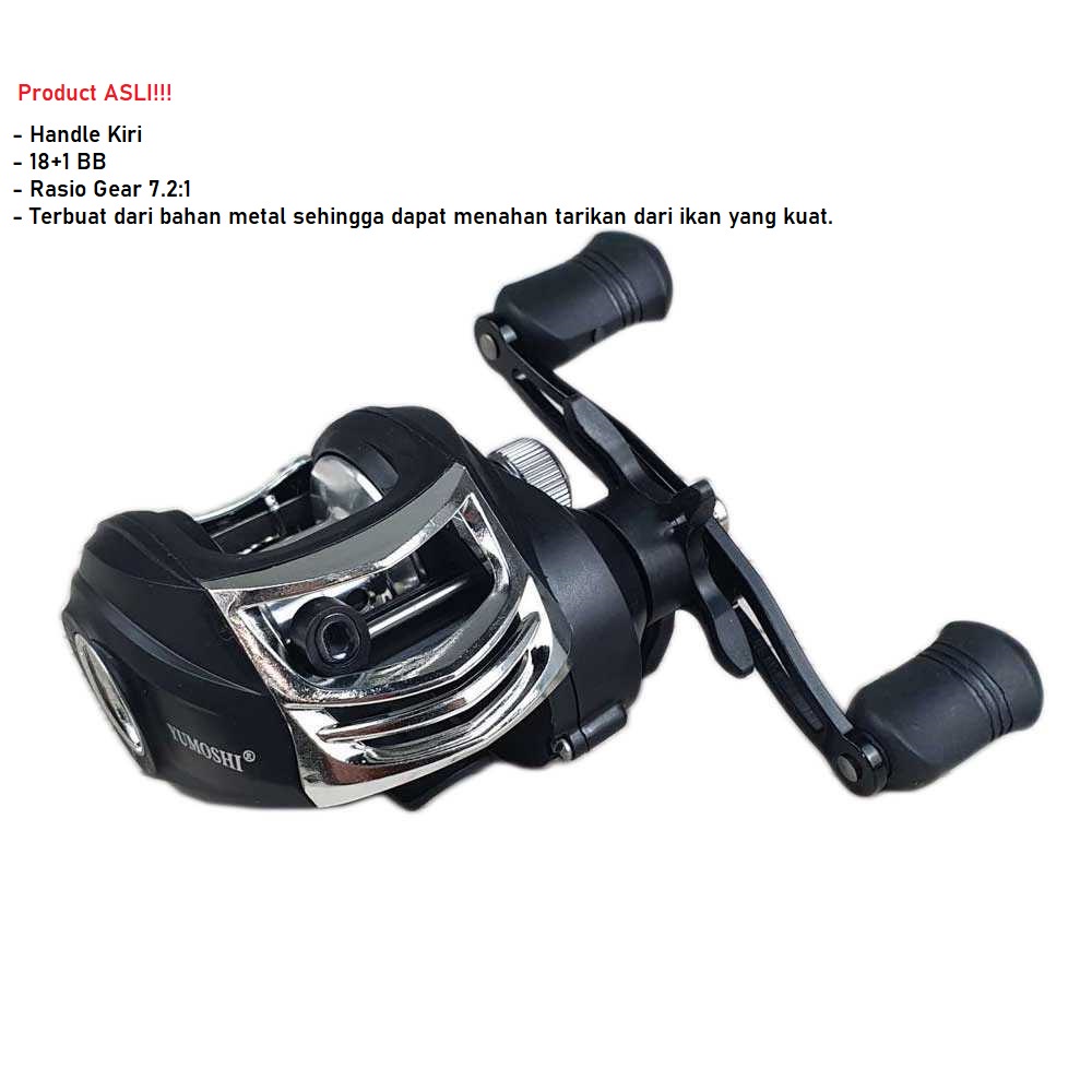YUMOSHI AK201 Reel rol alat gulungan Pancing Handle Kiri Baitcasting   Bait casting  BC Murah