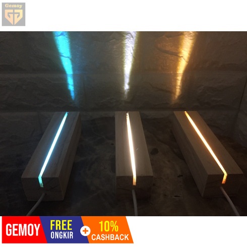 Gemoy Stand led acrylic A5  / base wood acrylic lampu hias acrylic /  Untuk Acrylic 2 mm