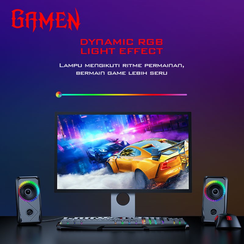 Speaker GAMEN GS5 Laptop/PC/Gaming Soundbar Super Bass Portable RGB