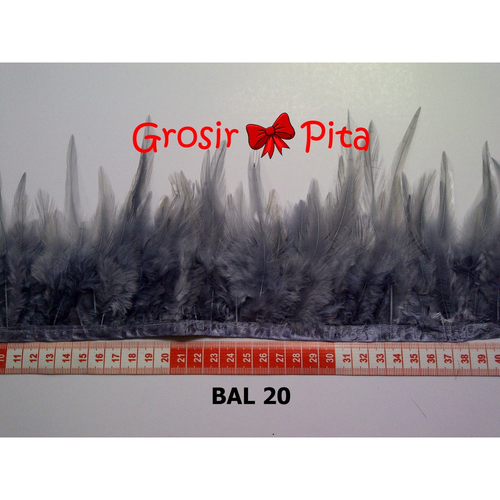 (1 yard) Bulu Ayam Lancip BAL 20 | Bulu Hias | Toko Bahan Craft | Grosir Pita