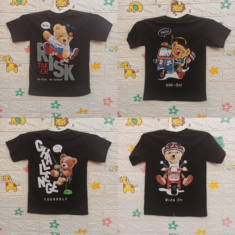 kAos anak motif teddy Bear / kaos kids murah