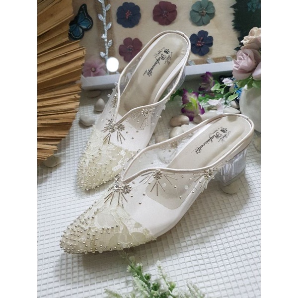 sepatu wedding rafaizoutfit rullye broken white 5cm kaca