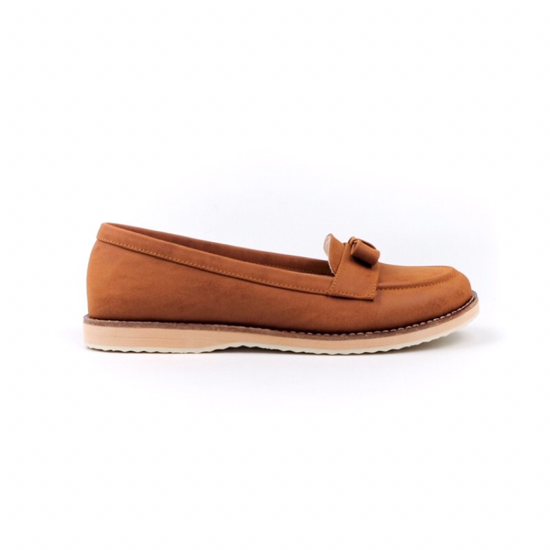 [SIAP KIRIM] BRShoes3 Tan Sepatu Kerja Casual Flat Wanita