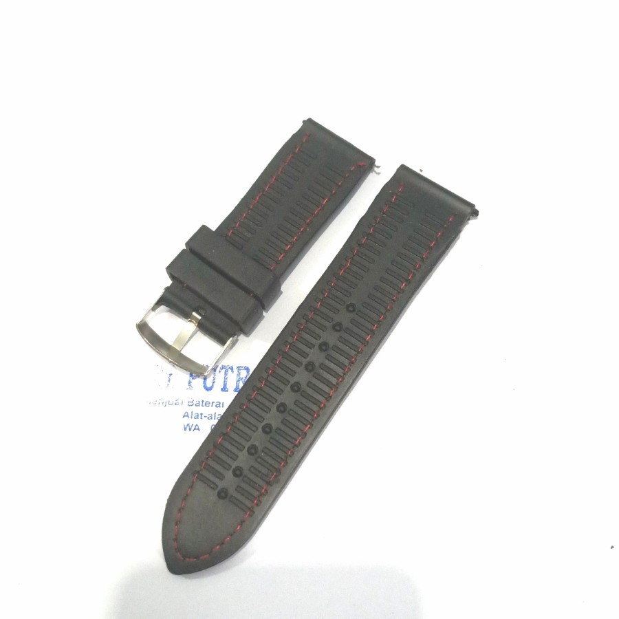 strap jam tangan karet motif 26 mm tali jam tangan karet jait putih mtif karet jaitan merah motif 26mm strap jam tangan karet original  murah harga grosir strap jam tangan