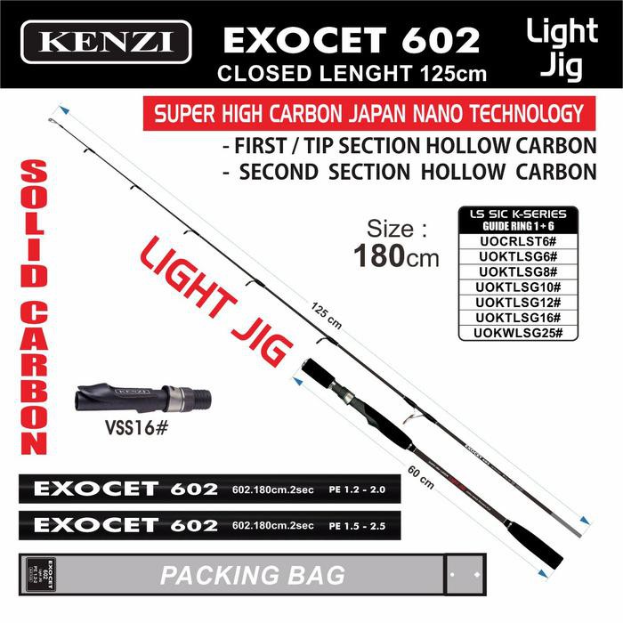 JORAN SPINNING LIGHT JIG KENZI EXOCET PW1.5-2.5 180