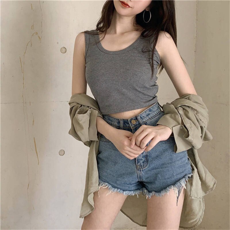 FYGALERYSURABAYA BRA521 Tanktop Kaos Crop Top Rajut Kamisol Tanpa Lengan Croptop Camisole Casual