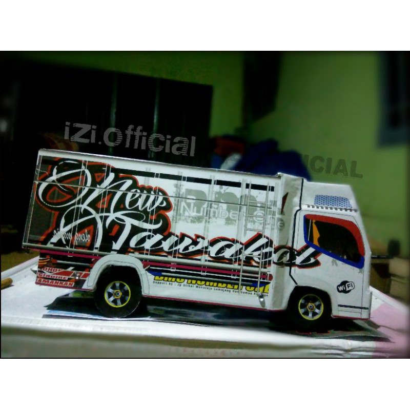 Miniatur Truk New Tawakal Dilengkapi Lampu &amp; Terpal // Bisa Oleng