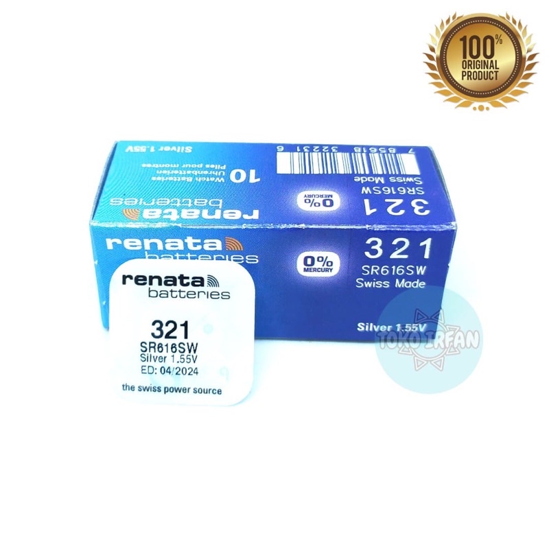 Baterai Renata 321 SR616SW Original Batrai Jam Tangan